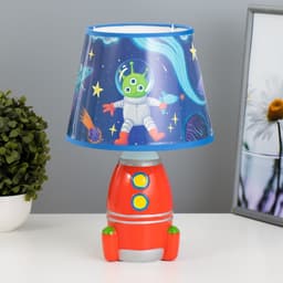 Настольная лампа с абажуром RISALUX «Космический корабль», Е14, 15 Вт, 20×20×31 см, МИКС