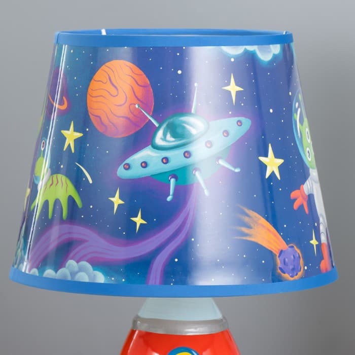 Настольная лампа с абажуром RISALUX «Космический корабль», Е14, 15 Вт, 20×20×31 см, МИКС