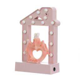 Фигурка светящаяся RISALUX «Влюбленные», 14хLED, ночник, 4000 К, USB, 3×АА, розовый, 24.5×7×15.5 см