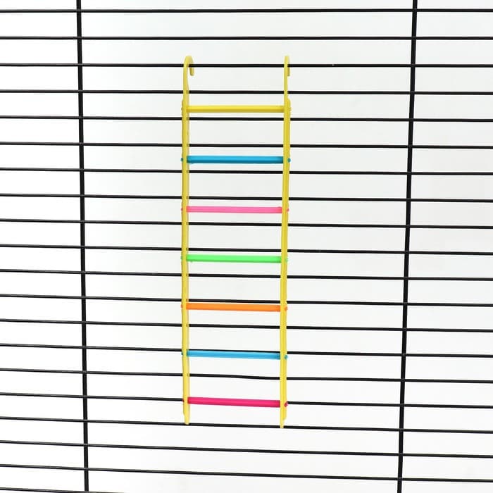 Набор игрушек для птиц, 35×28 см, 5 предметов: ванночка, кормушка, зеркальце, качели, лесенка