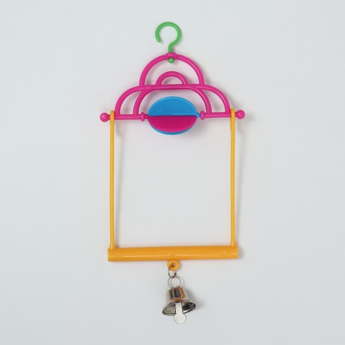 Набор игрушек для птиц, 35×28 см, 5 предметов: ванночка, кормушка, зеркальце, качели, лесенка