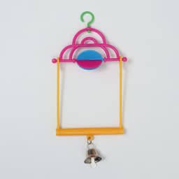 Набор игрушек для птиц, 35×28 см, 5 предметов: ванночка, кормушка, зеркальце, качели, лесенка