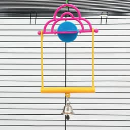 Набор игрушек для птиц, 35×28 см, 5 предметов: ванночка, кормушка, зеркальце, качели, лесенка