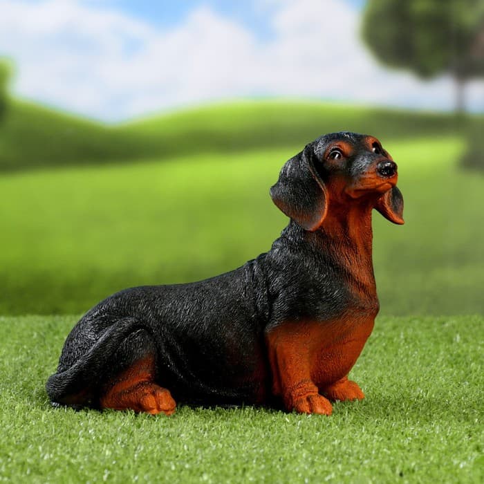 Садовая фигура из полистоуна «Собака такса», 20×20×12 см