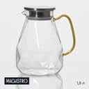 Кувшин для воды Magistro «Льдинка», 1.75 л, 14×21 см, с металлической крышкой, стекло, прозрачный