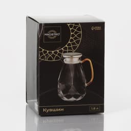 Кувшин для воды Magistro «Льдинка», 1.75 л, 14×21 см, с металлической крышкой, стекло, прозрачный