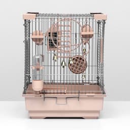 Клетка для птиц «Пижон» №100, разборная, 42×30×37 см, укомплектованная, бежевая