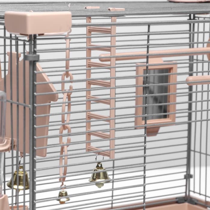 Клетка для птиц «Пижон» №100, разборная, 42×30×37 см, укомплектованная, бежевая