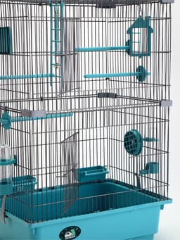 Клетка для птиц «Пижон», разборная, 42×30×62.7 см, укомплектованная, бирюзовая