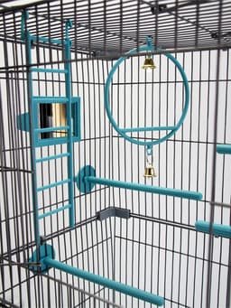 Клетка для птиц «Пижон», разборная, 42×30×62.7 см, укомплектованная, бирюзовая