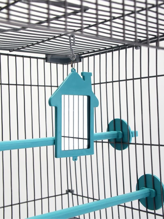 Клетка для птиц «Пижон», разборная, 42×30×62.7 см, укомплектованная, бирюзовая