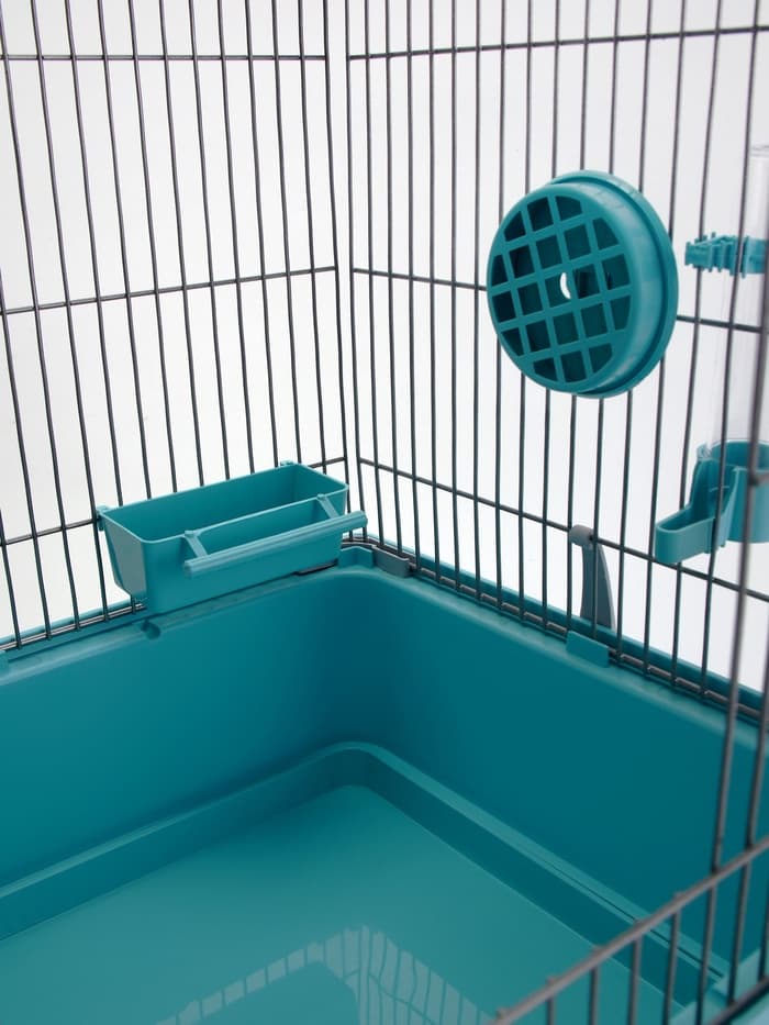 Клетка для птиц «Пижон», разборная, 42×30×62.7 см, укомплектованная, бирюзовая
