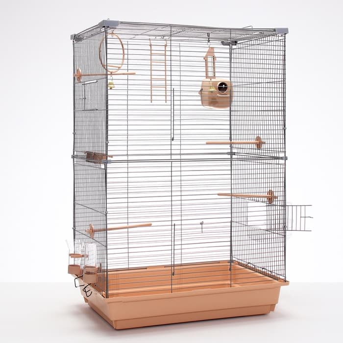 Клетка для птиц «Пижон» №104-Б, разборная, 58×40×65.4 см, 2 секции, бежевая