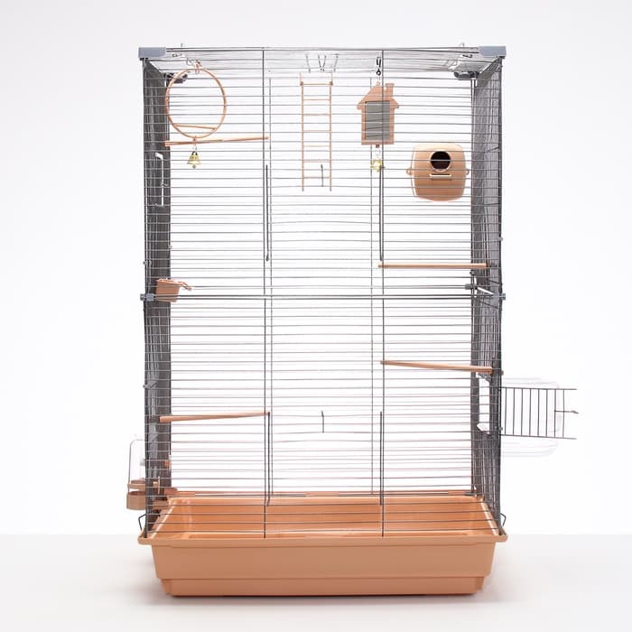 Клетка для птиц «Пижон» №104-Б, разборная, 58×40×65.4 см, 2 секции, бежевая