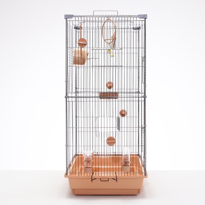 Клетка для птиц «Пижон» №104-Б, разборная, 58×40×65.4 см, 2 секции, бежевая