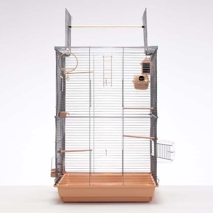 Клетка для птиц «Пижон» №104-Б, разборная, 58×40×65.4 см, 2 секции, бежевая