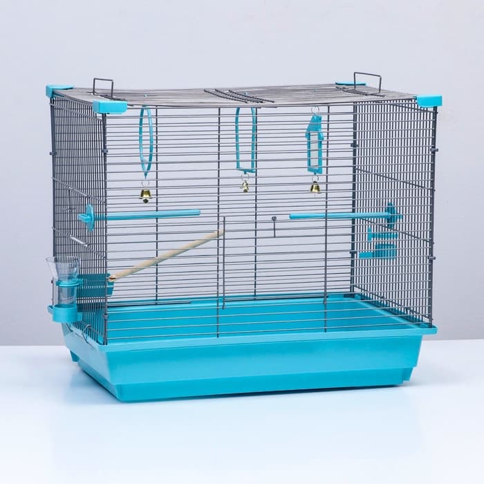 Клетка для птиц «Пижон» №104, разборная, 58×40×48 см, 1 секция, бирюзовая
