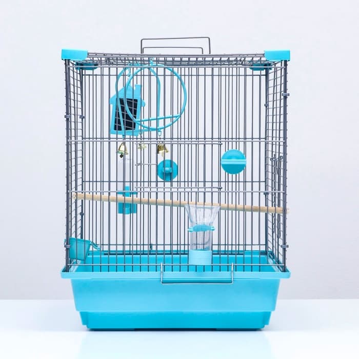 Клетка для птиц «Пижон» №104, разборная, 58×40×48 см, 1 секция, бирюзовая