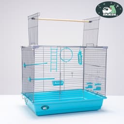 Клетка для птиц «Пижон» №104, разборная, 58×40×48 см, 1 секция, бирюзовая