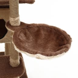 Комплекс для кошек, 77×90×163 см, разборный, с когтеточкой, 8 уровней, бежевый