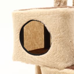 Комплекс для кошек, 80×42×139 см, разборный, с когтеточкой, 3 уровня, бежевый