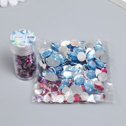 Декор «Полубусины и стразы. Градиент фиолетовый», d=6 мм, 10 г, 200 шт., 5×2.5 см, МИКС