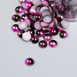 Декор «Полубусины и стразы. Градиент фиолетовый», d=6 мм, 10 г, 200 шт., 5×2.5 см, МИКС