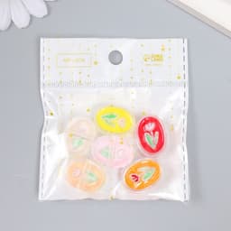 Бусина пластик «Летний бриз. Тюльпан в овале», глянец, 2.2×1.5×0.8 см, МИКС