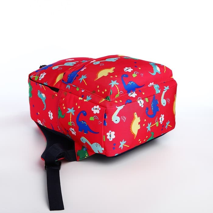 Рюкзак школьный на молнии, с карманом, размер 23×10×33 см, красный