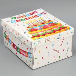 Коробка подарочная складная, упаковка, «С днем рождения», 31×25.5×16 см