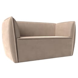 Диван прямой двухместный «Бергамо», ППУ, велюр, цвет бежевый