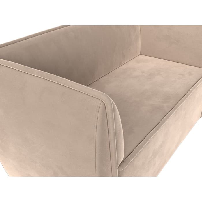 Диван прямой двухместный «Бергамо», ППУ, велюр, цвет бежевый