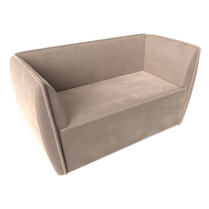 Диван прямой двухместный «Бергамо», ППУ, велюр, цвет бежевый