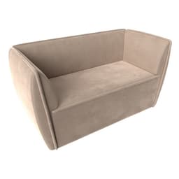 Диван прямой двухместный «Бергамо», ППУ, велюр, цвет бежевый