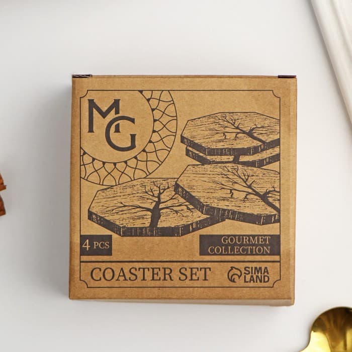 Набор подставок под кружки Magistro «Древо», под кружку, дерево, 4 шт.