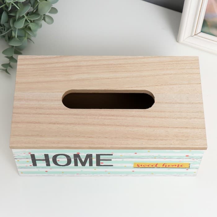 Шкатулка - салфетница «Полоски с цветным горошком», дерево, 25×9.5×14 см