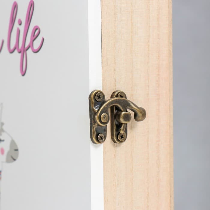 Ключница настенная «Лама и кактусы», дерево, 6 крючков, панно декоративное, 20×5.5×29 см