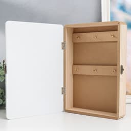 Ключница настенная «Лама и кактусы», дерево, 6 крючков, панно декоративное, 20×5.5×29 см