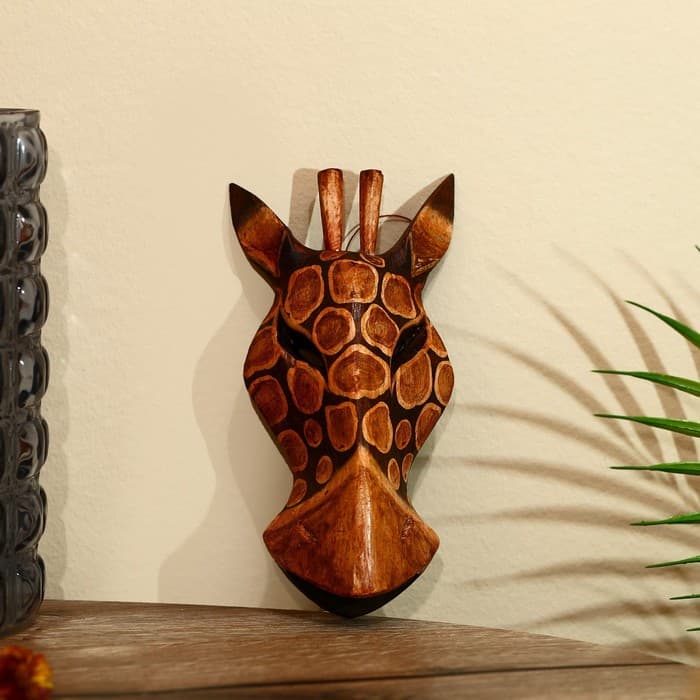 Маска «Жираф», 19×9×4 см, дерево албезия