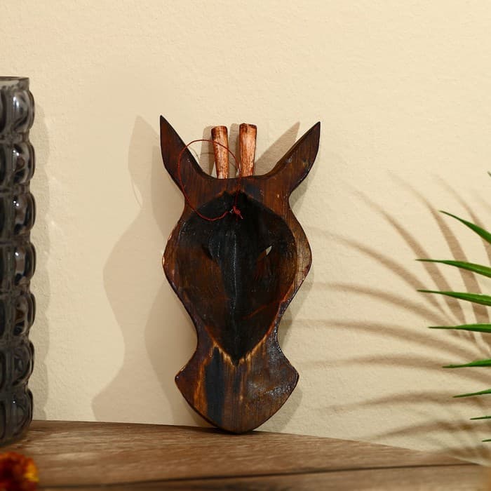 Маска «Жираф», 19×9×4 см, дерево албезия