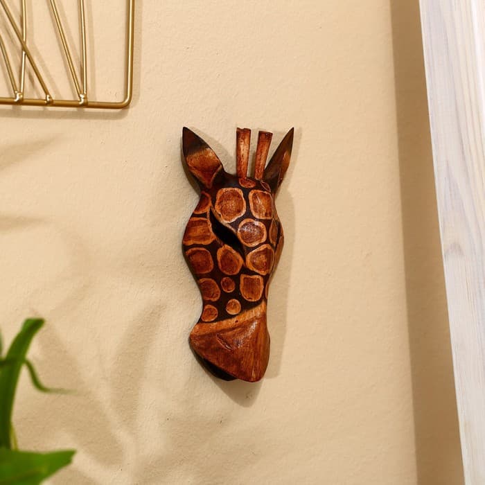 Маска «Жираф», 19×9×4 см, дерево албезия