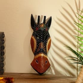 Маска «Жираф», 30 см, дерево албезия