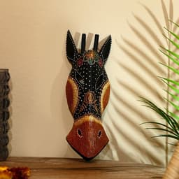 Маска «Жираф», 30 см, дерево албезия