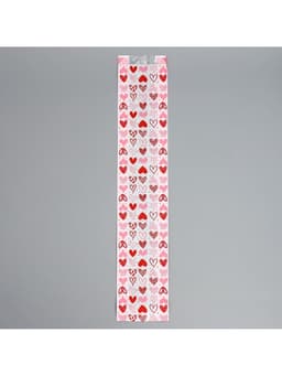 Пакет бумажный фасовочный, крафт, «Сердечки» 11×57.5×4 см с окном