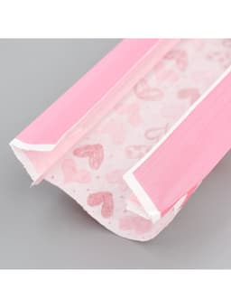 Пакет бумажный фасовочный, крафт, «Сердечки» 11×57.5×4 см с окном