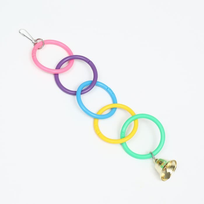 Игрушка для птиц «Разноцветные кольца» 5 шт., пластик, разноцветная