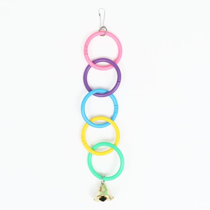 Игрушка для птиц «Разноцветные кольца» 5 шт., пластик, разноцветная