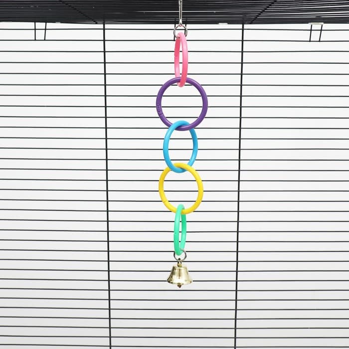 Игрушка для птиц «Разноцветные кольца» 5 шт., пластик, разноцветная