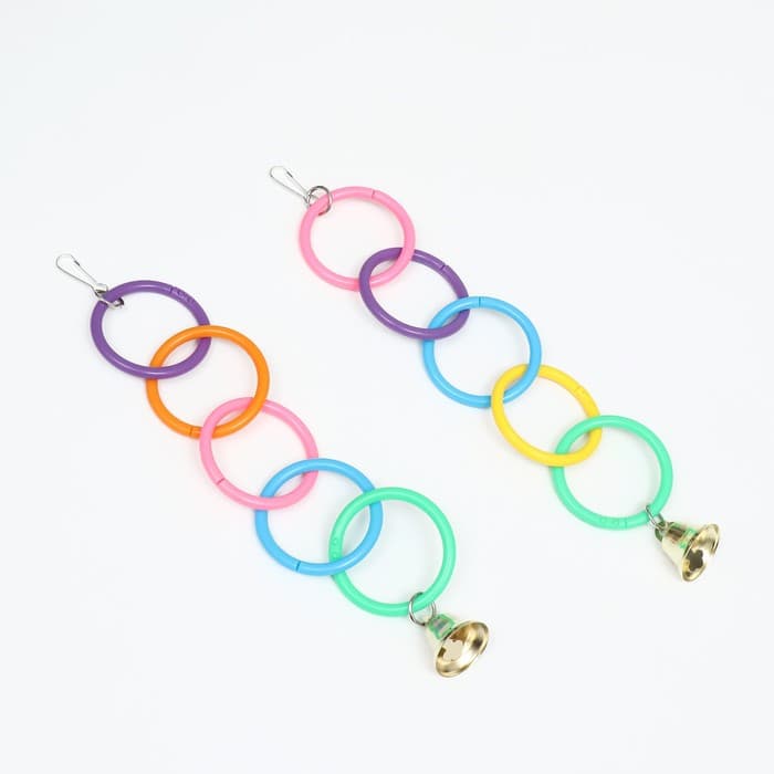 Игрушка для птиц «Разноцветные кольца» 5 шт., пластик, разноцветная