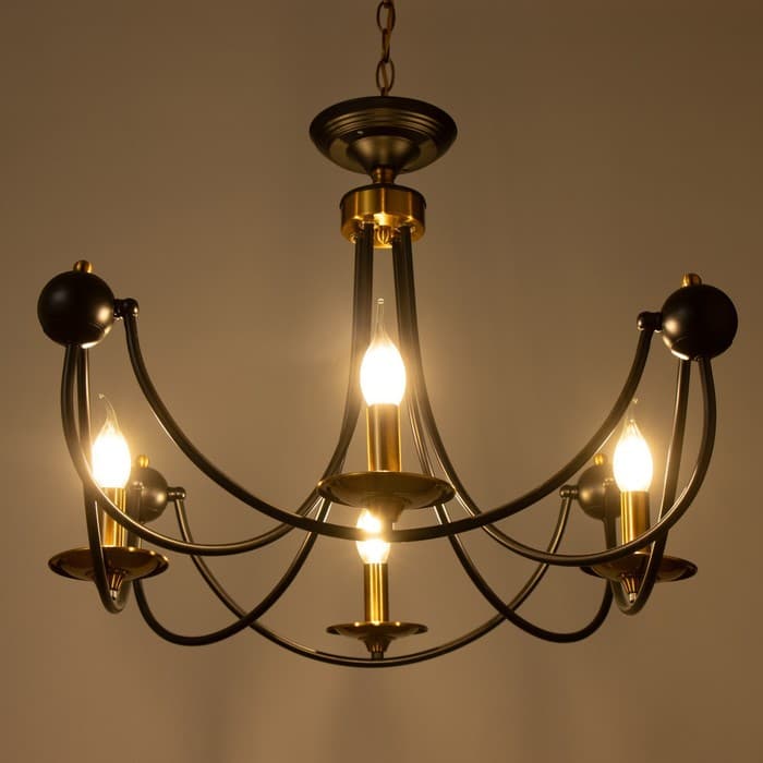 Люстра «Фломи» 4хЕ14 40 Вт черно-золотой 60×73×60 см BayerLux